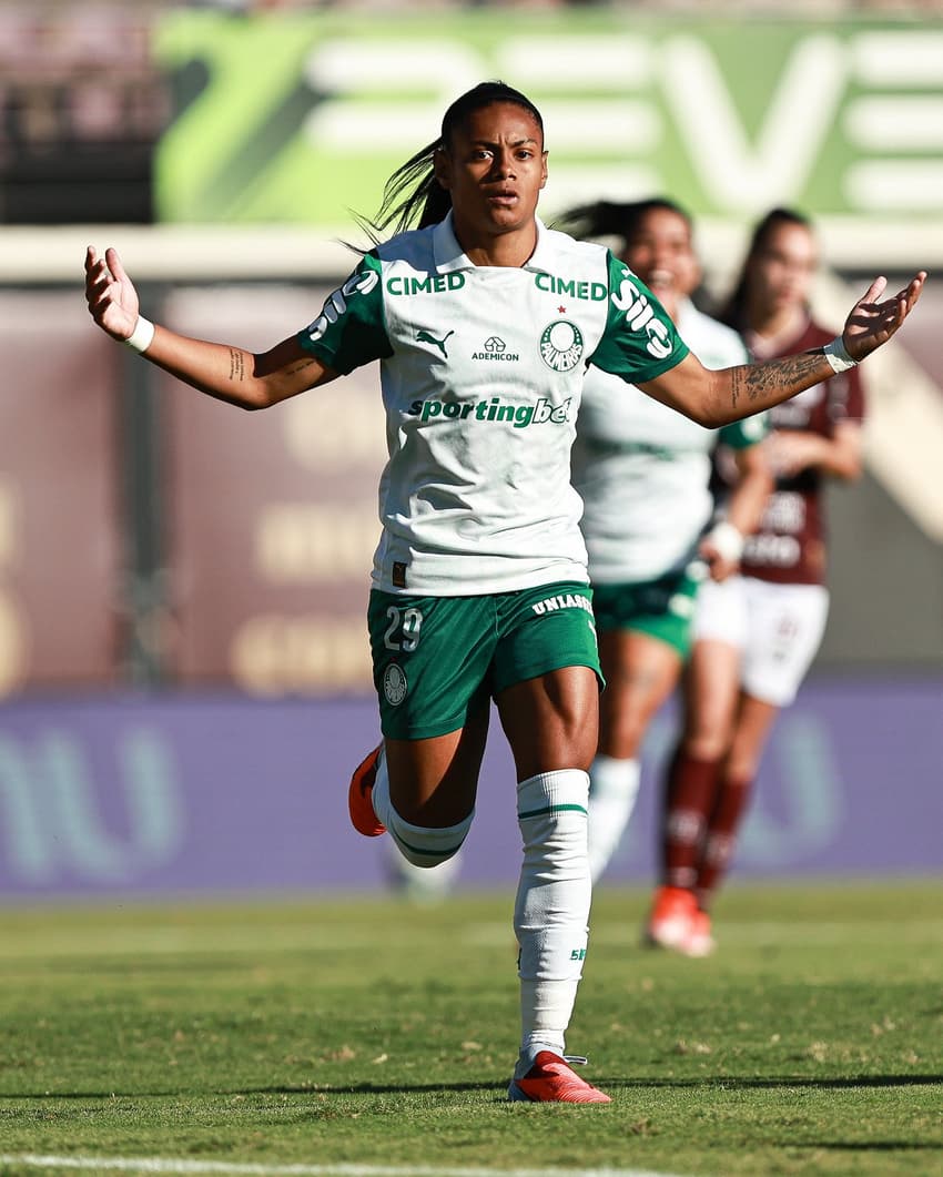 Tainá Maranhão comemora gol na final da Copa do Brasil Feminina entre Ferroviária e Palmeiras. (Foto: Rebeca Reis/Staff Images Woman/CBF)