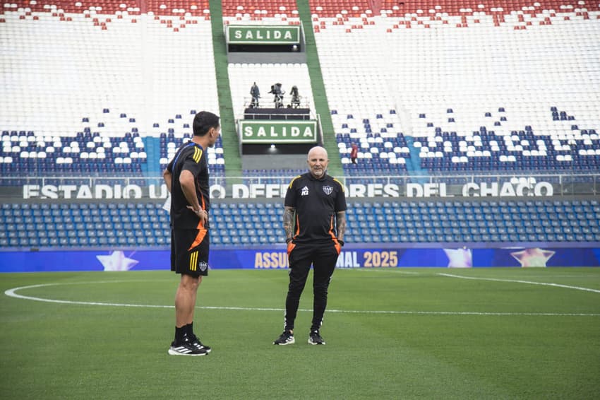 Sampaoli durante decisão da Sul-Americana. (Foto: Pedro Souza / Atlético)