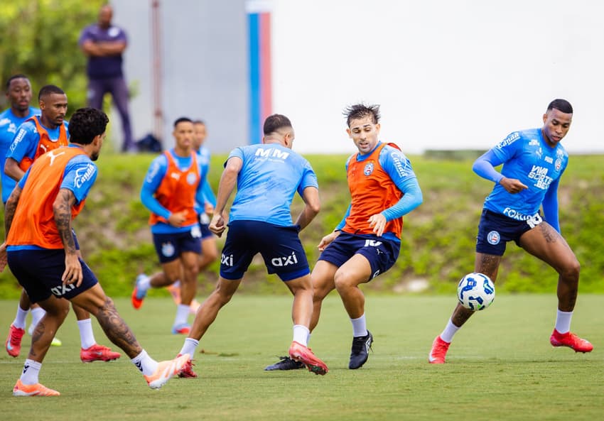 Jogadores do Bahia treinam antes da partida contra o Juventude (Foto:  Letícia Martins/EC Bahia)