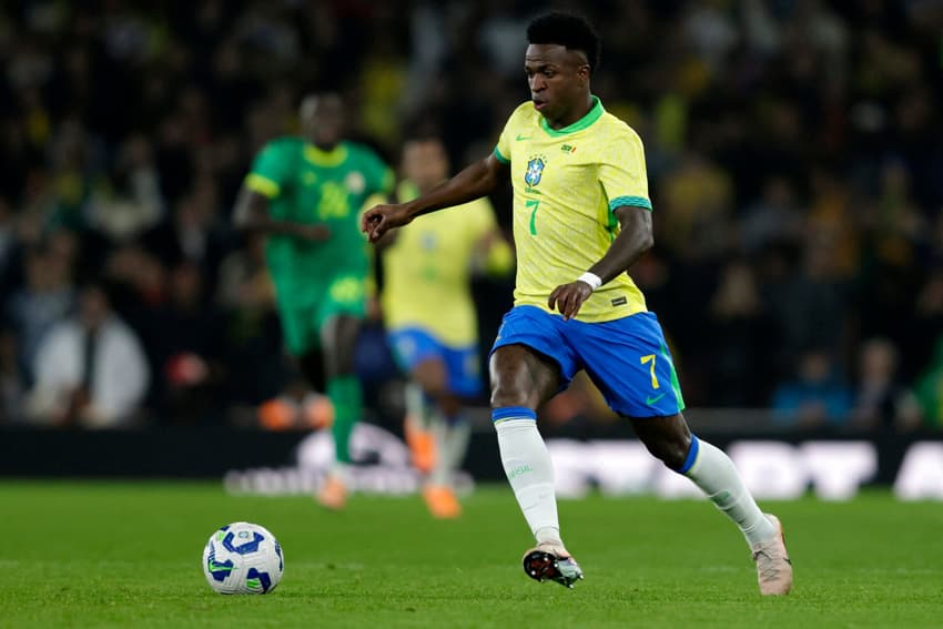 Vini Jr. durante Brasil x Senegal (Foto: Ian Kington / AFP)