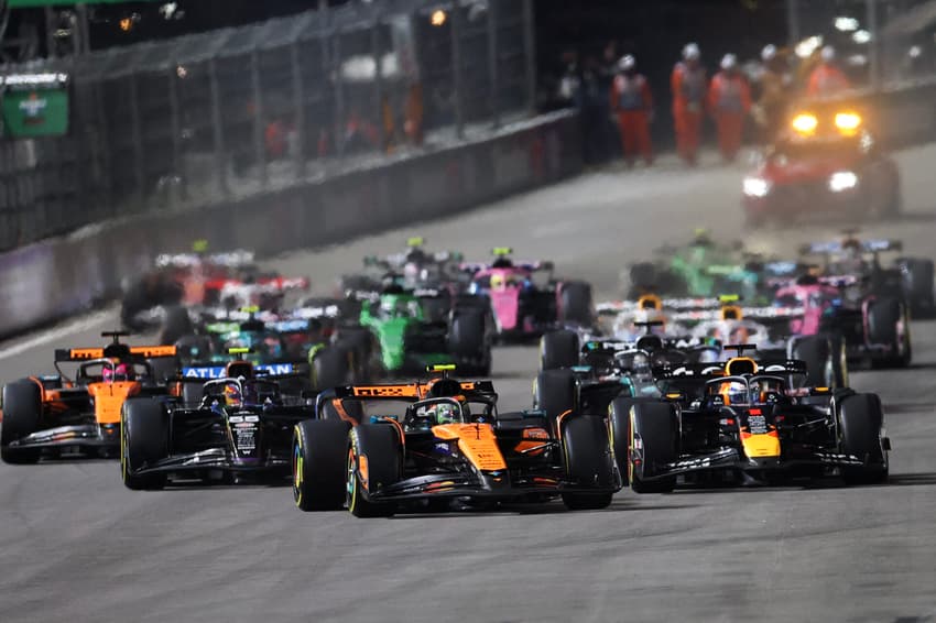 Largada do GP de Las Vegas de F1 (Foto: Patrick T. Fallon / AFP)