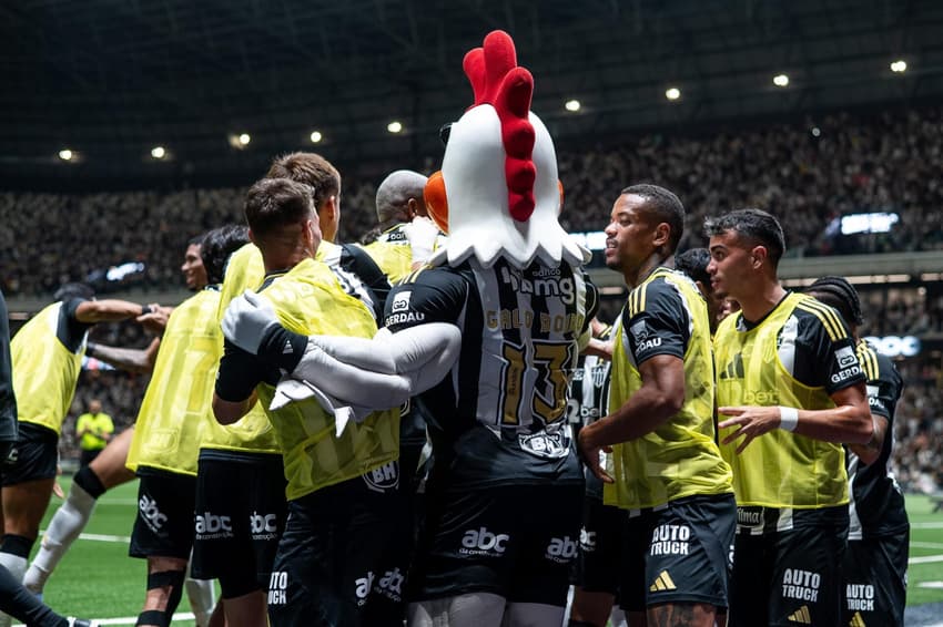 Atlético comemora gol na Arena MRV (Foto: Alessandra Torres/ Gazeta Press)