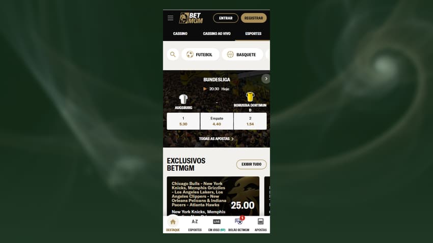 Esportes na BetMGM com foco nos mercados exclusivos da operadora.