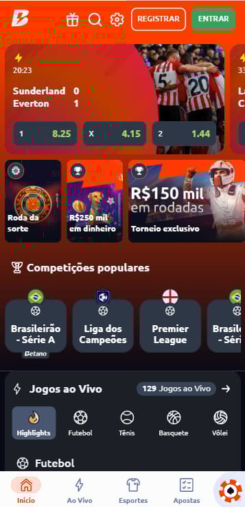 Aplicativo de apostas Betano com esportes e cassino