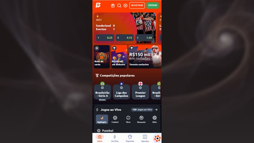 Aplicativo de apostas Betano com esportes e cassino