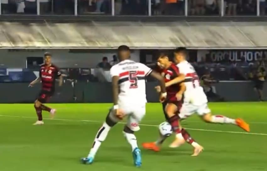 Torcedores do Palmeiras criticaram lance em São Paulo x Flamengo (Foto: Reprodução Globo)