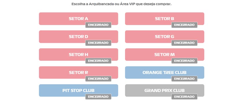 Site da Eventim mostra ingressos esgotados para o GP do Brasil