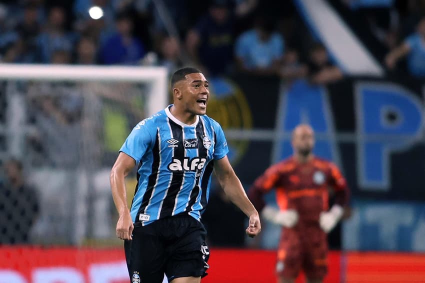 Carlos Vinícius marcou em Grêmio x Palmeiras pelo Brasileirão (Foto: Edu Andrade/Fatopress/Gazeta Press)