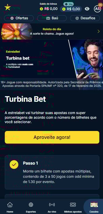 Apostas múltiplas turbinadas em até 100% na EstrelaBet