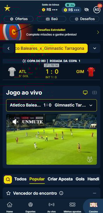 Streaming ao vivo em partida da Copa do Rei na Estrelabet