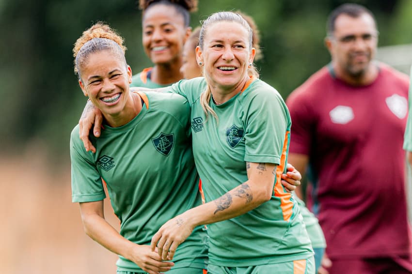 Jogadoras do Fluminense no último treino antes da final do Carioca Feminino