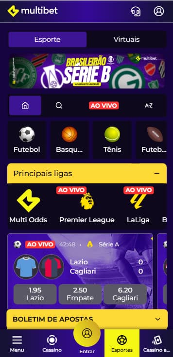 Multibet aplicativo com partidas de futebol e destaque para o Brasileirão