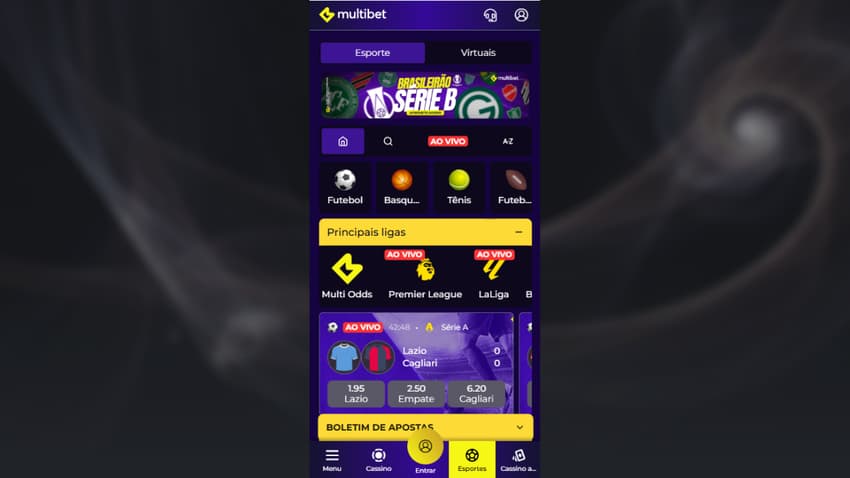 Multibet aplicativo com partidas de futebol e destaque para o Brasileirão