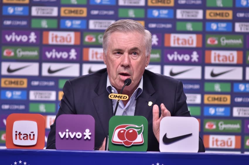 O tecnico da Selecao Brasileira, Carlo Ancelotti,