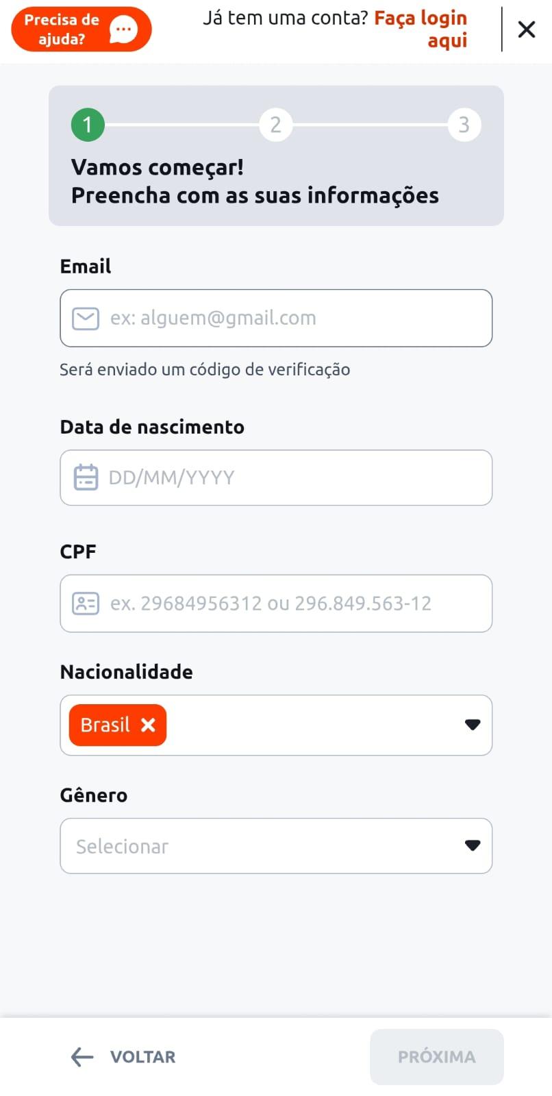 Captura de tela do registro com o código de indicação da Betano.
