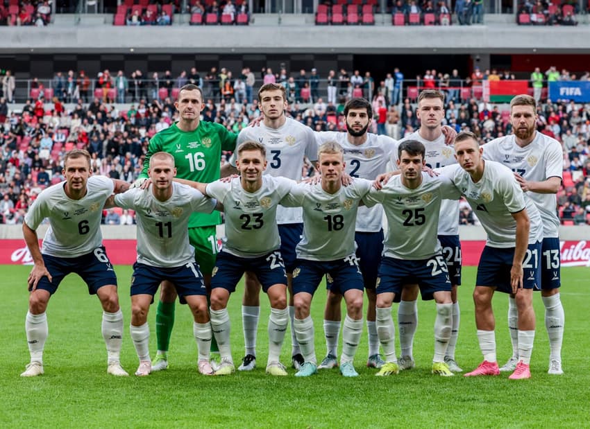 Rússia perfilada durante amistoso na Data Fifa de junho