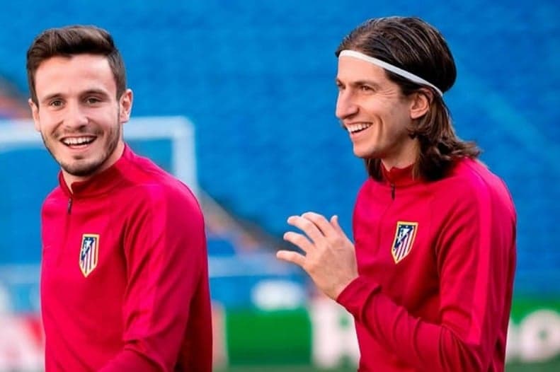 Saúl ao lado de Filipe Luís pelo Atlético de Madrid (Foto: instagram Filipe Luís)