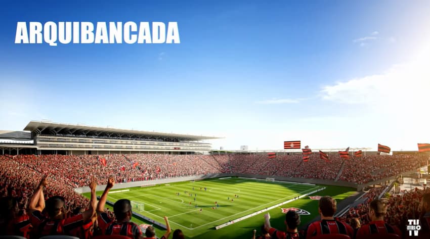 Novos modelos de arquibancada da Arena Barradão (Foto: reprodução / TV Vitória)