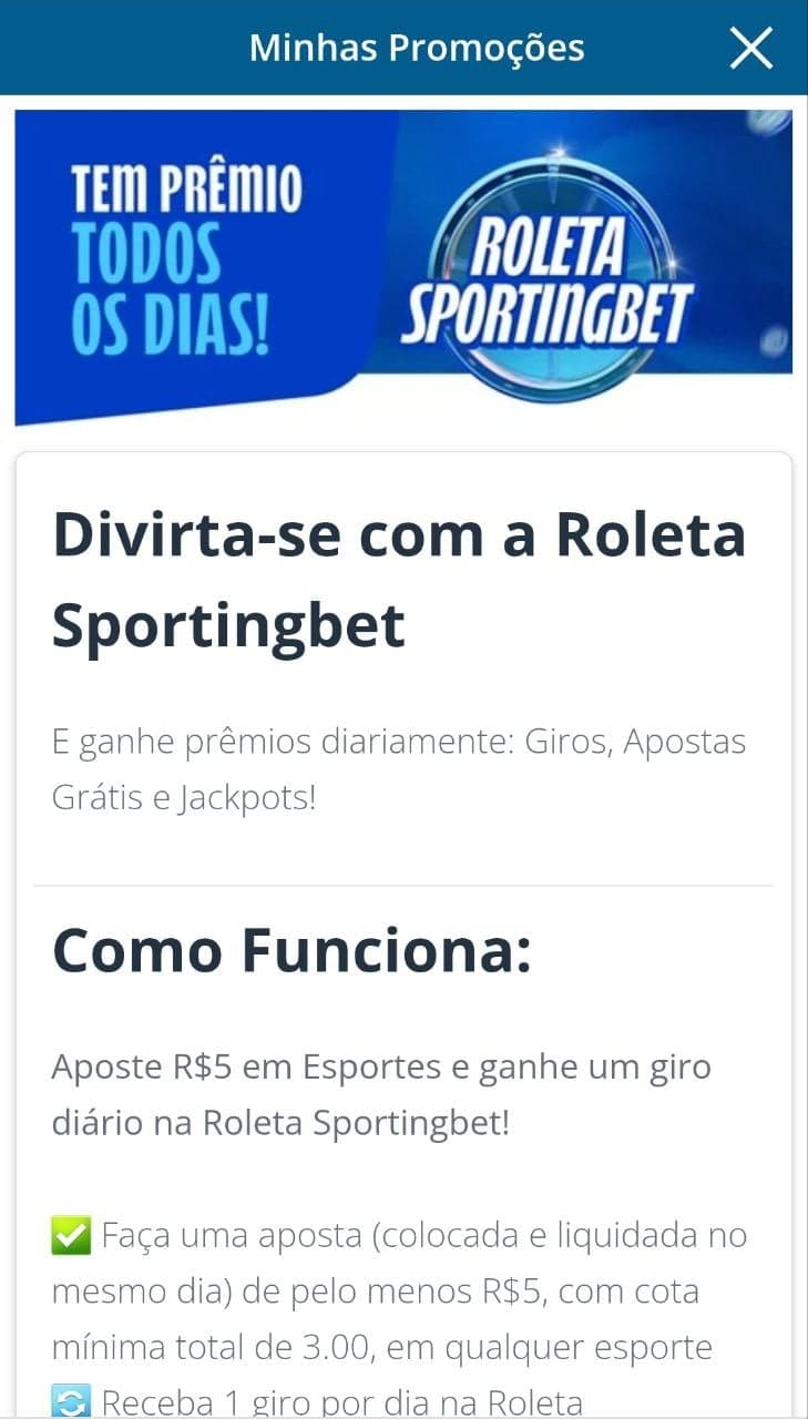 Roleta Sportingbet com rodada de prêmios todos os dias