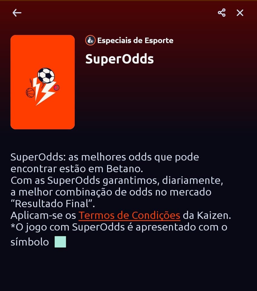 Captura de tela da página de SuperOdds com detalhes do funcionamento.