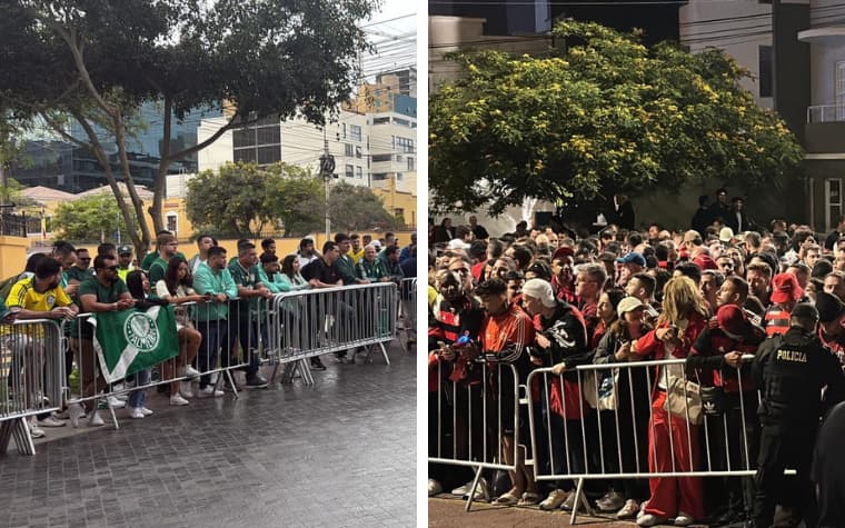 Torcidas Palmeiras e Flamengo Lima Libertadores