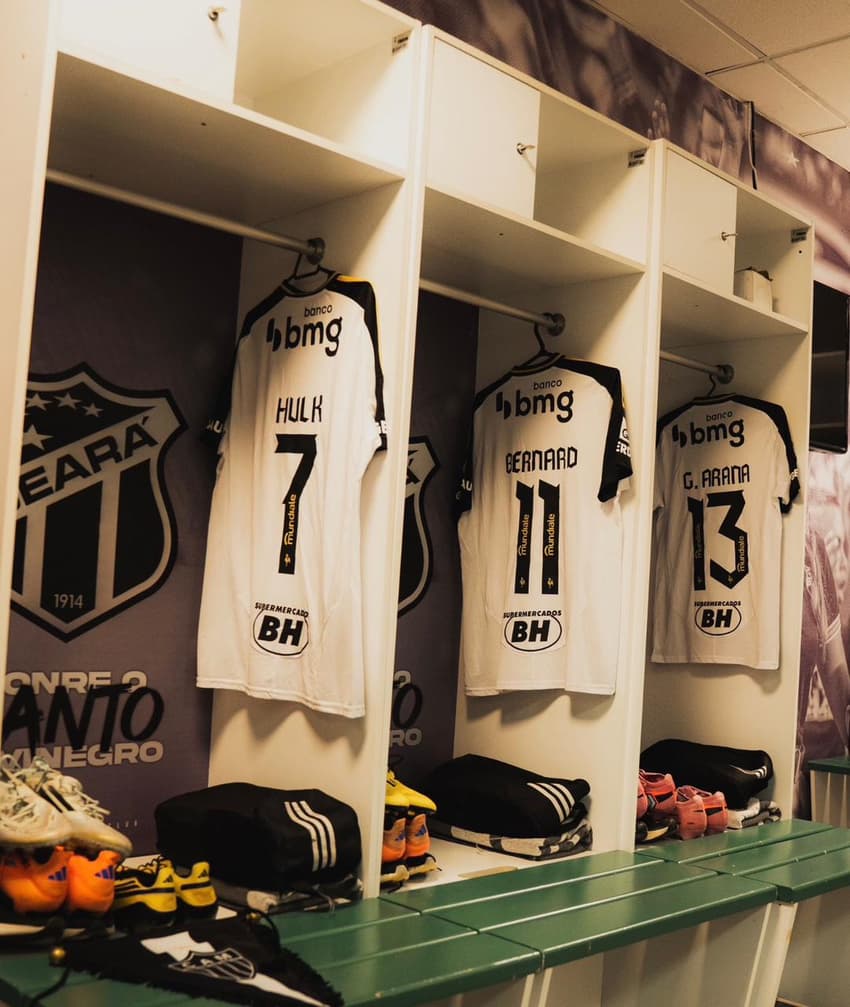 Vestiário do Atlético contra o Fortaleza (reprodução Atlético)