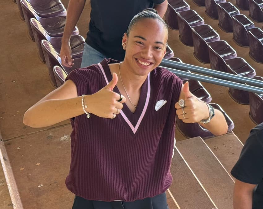 Aline Gomes acompanha Ferroviária x Palmeiras pela Copa do Brasil Feminina. (Foto: Giselly Corrêa/Lance!)