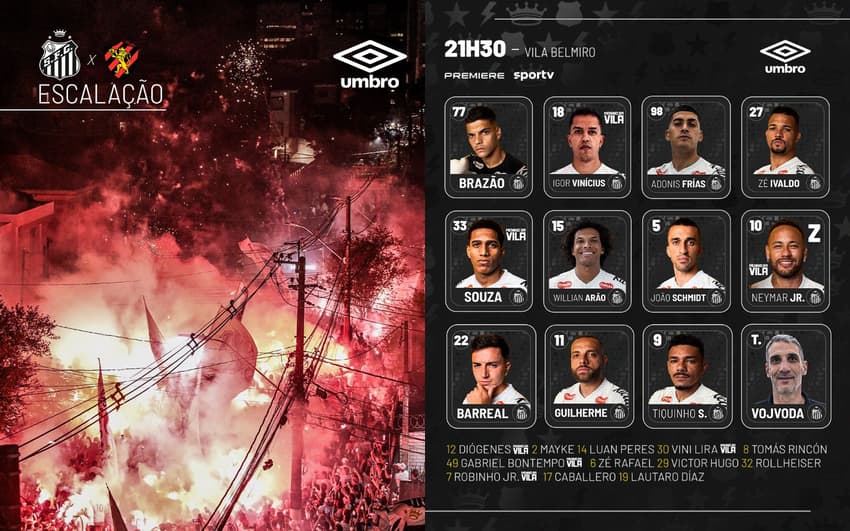 Santos escalado para enfrentar o Sport (Foto: Divulgação)