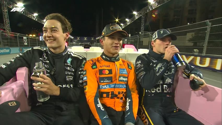 Pódio GP Las Vegas. (Foto: Reprodução / X @F1)