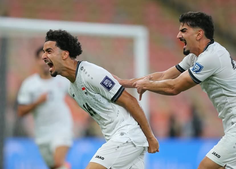 Zidane Iqbal comemora gol da vitória do Iraque sobre a Indonésia
