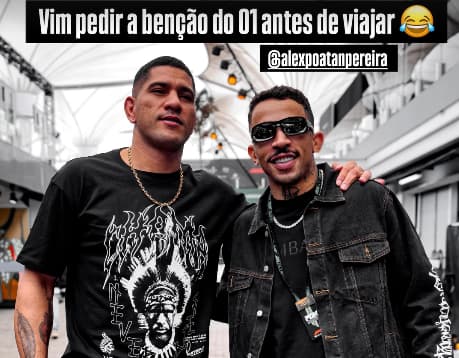 Alex Poatan e Carlos Prates, do UFC, no GP do Brasil da F1 (Foto: Reprodução/Instagram: @thenightmare_170)