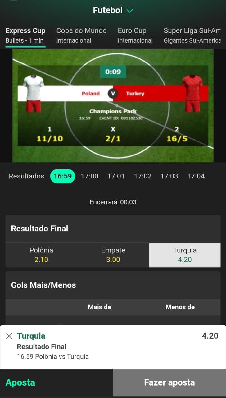 Captura de tela mostra como apostar no futebol virtual bet365.