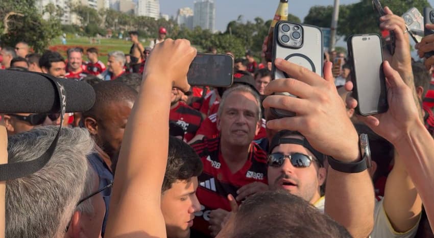 Bap, presidente do Flamengo, durante evento em Lima (Foto: Lucas Bayer/Lance!)