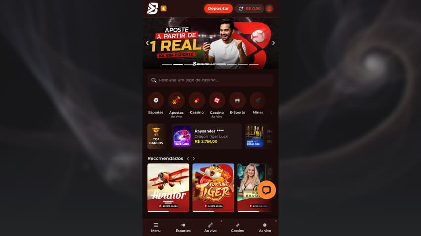 Captura de tela da Bateubet, uma plataforma que mais paga.