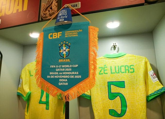 Vestiário do Brasil sub-17 na partida contra Honduras, válida pelo Mundial sub-17 (Foto: Divulgação/CBF)