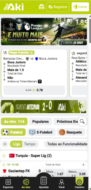 Plataforma bet nova BetAki com Mega Impulso em mercados selecionados diariamente