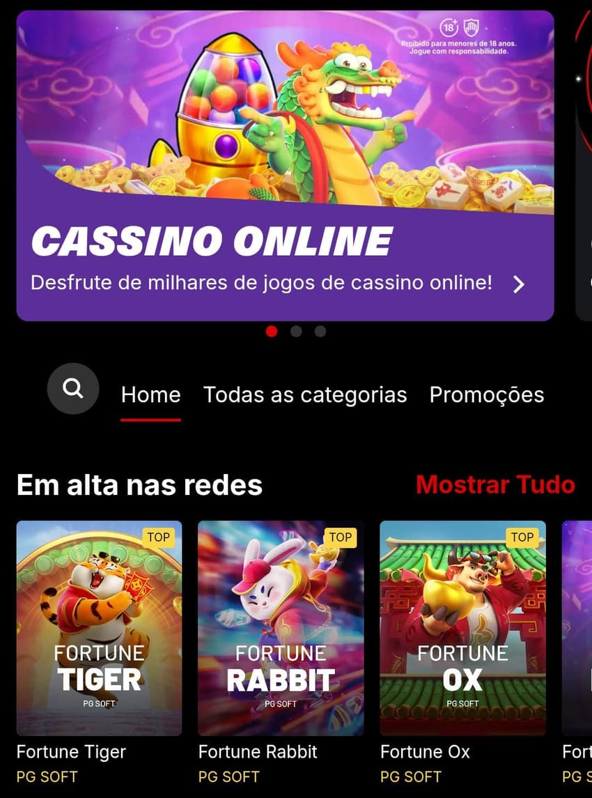 Captura de tela da página inicial do cassino online KTO.
