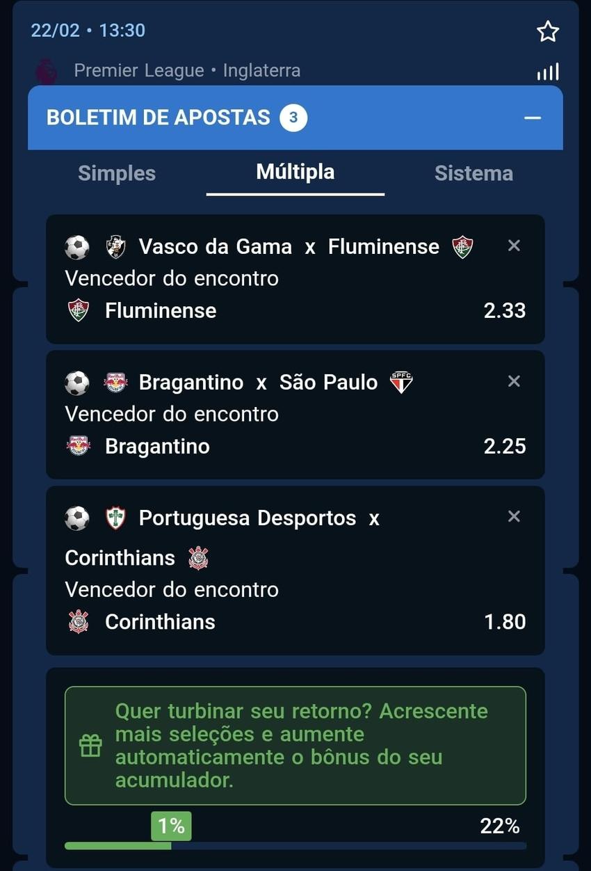 Captura do bilhete de apostas no CassinoPix com o bônus Acumulador Turbinado.