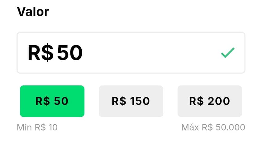 Captura de tela do depósito KTO via Pix.