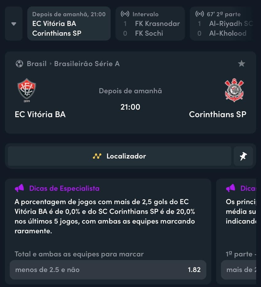 Captura da tela das Dicas de Especalista na Blaze.