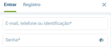 Captura de tela da página de login na casa de apostas 1xBet