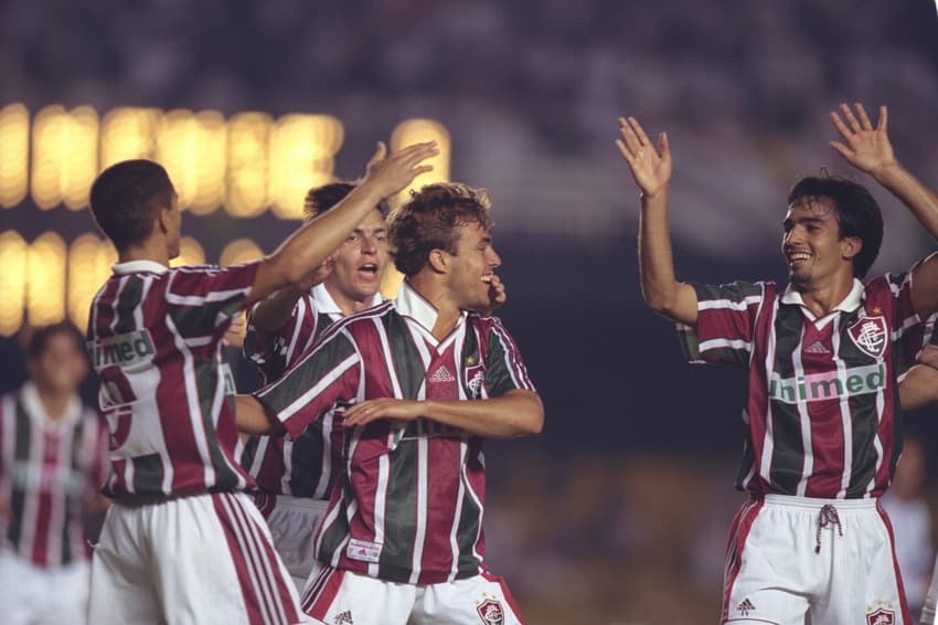 Roger, Magno Alves e Yan na partida entre Fluminense x São Raimundo pela série C no Maracanã (Foto: Fernando Maia)