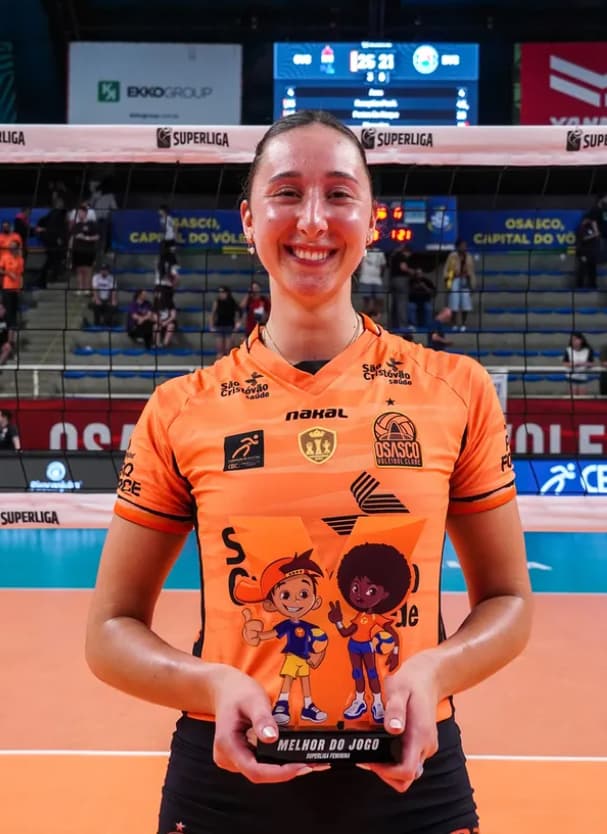Bianca Cugno foi eleita a melhor jogadora da partida entre Osasco e Barueri pela Superliga Feminina de Vôlei (Foto: Carolina Oliveira / Osasco São Cristóvão Saúde)