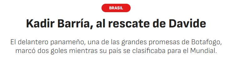 Matéria do AS sobre Kadir, do Botafogo (Foto: Reprodução/AS)