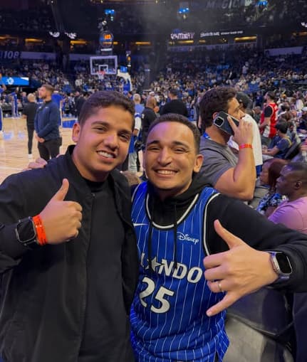 João Gomes assistiu o jogo entre Orlando Magic e Golden State Warriors pela NBA (Foto: Reprodução / Instagram)