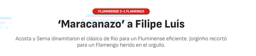 Matéria do AS sobre o Fla-Flu (Foto: Reprodução/AS)