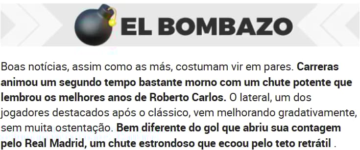 Destaque do jornal "Marca" a Álvaro Carreras; europeus exaltaram atuação do jovem (Foto: Reprodução/Marca)