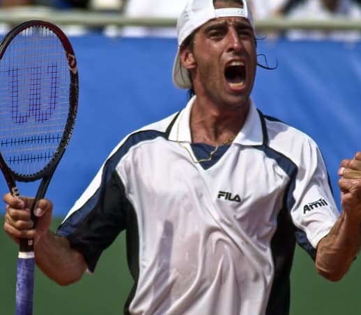 Fernando Meligeni em uma das vitórias na Davis (Reprodução)