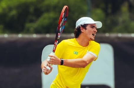 João Fonseca na pré-temporada, na Yes Tennis (Divulgação)