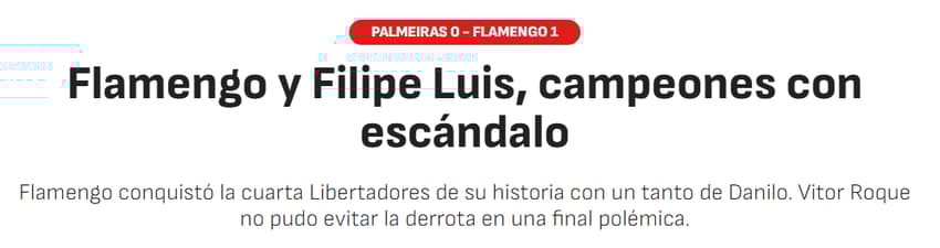 Jornal "As" sobre a final da Libertadores de 2025 entre Palmeiras e Flamengo(Foto: Reprodução/As)